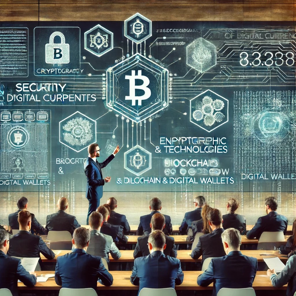 DALL·E 2024-06-16 18.57.28 - An educational workshop for regulators on the security aspects of digital currencies, featuring a cybersecurity expert explaining the latest encryptio